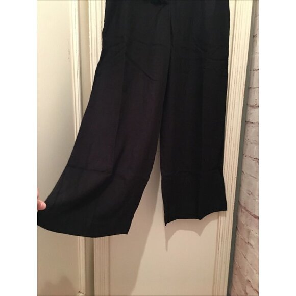 L* SPACE Womens The Smith Pant Black Wide Leg Crop w/ Sash Belt Size XS NEW - Picture 5 of 9